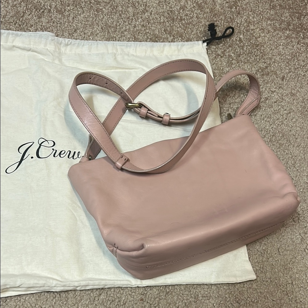 J. Crew Pink Shoulder Bag with Soft Leather Finish